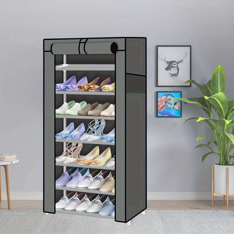 Multi-Layer Shoe Storage Box | Non-Woven Cover | Can Hold 27-35 Pairs | Easy to Assemble, Portable, And Durable | Metal Frame | Space-Saving Design for Foyer, Bedroom, And Living Room