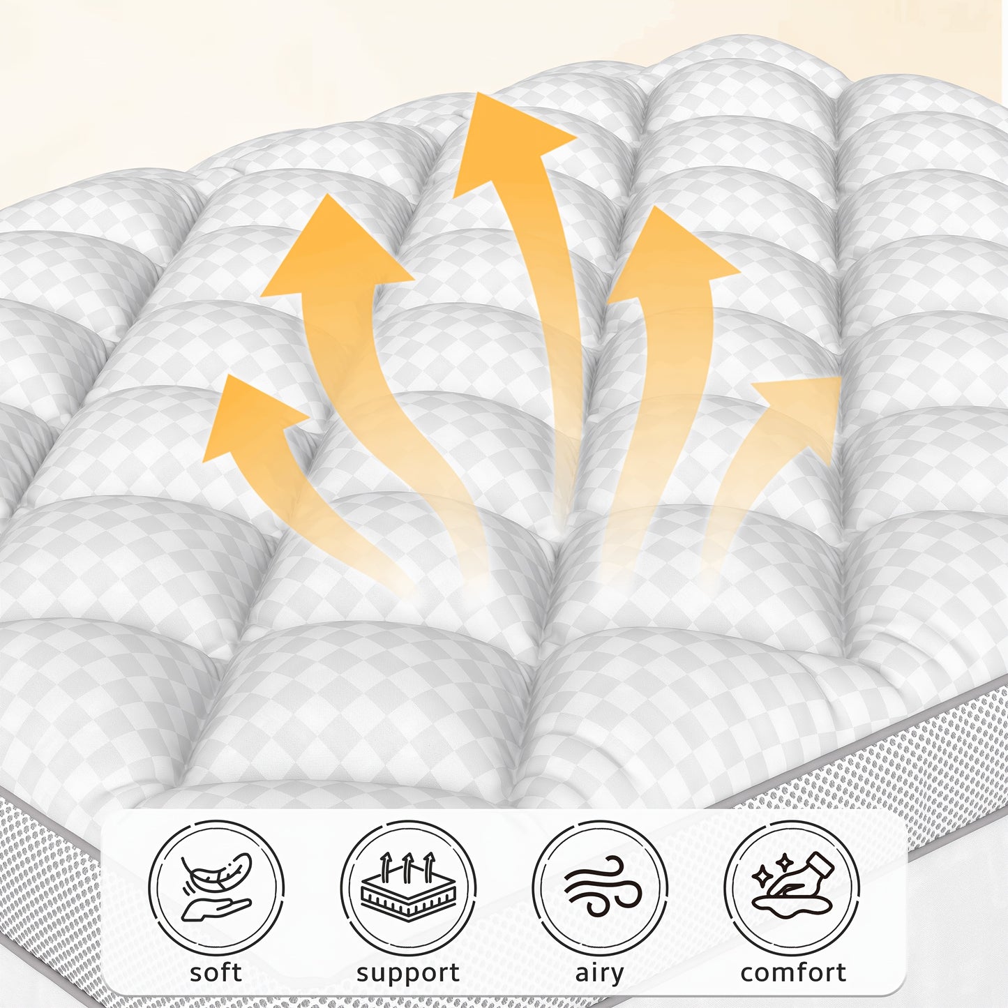 Upgraded Luxury Mattress Topper, Deep Pocket And Lace-Up Style Quilted Mattress Cover, Machine Washable Bed, Soft Cooling Mattress Protector, Pet Friendly Non-Slip Breathable Bedding, Fit Mattress Bedroom, Apartment, Guest Room, School Dormitory