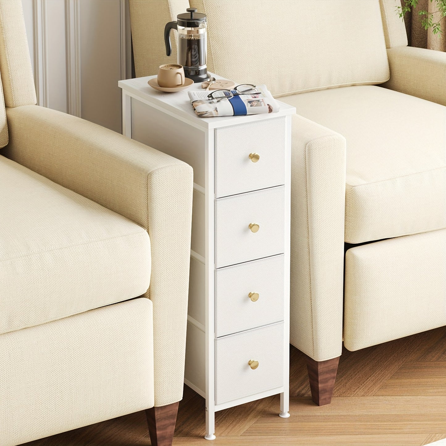 Narrow Storage Cabinet, Dresser With 4/5 Drawers, Slim Fabric Dresser Storage Tower For Small Space, Dresser With Steel Frame, Wood Top, For Bedroom, Bathroom, Living Room, School And Dormitory Storage, Closet, Laundry, For Halloween And Christmas