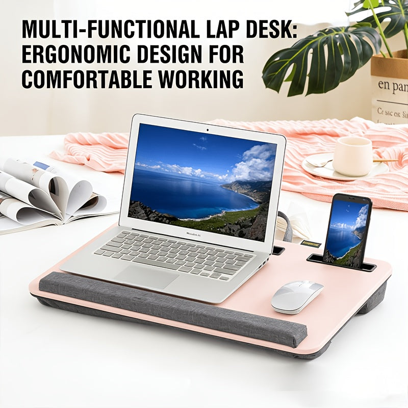 Portable Laptop Bedside Table - Multifunctional Tray Holder with Tablet Card Slot - Suitable for Dining, Reading, And Writing On The Bed, Sofa, Or Floor - Sturdy, Durable, And Movable Home Office Desk, Ergonomic Design.