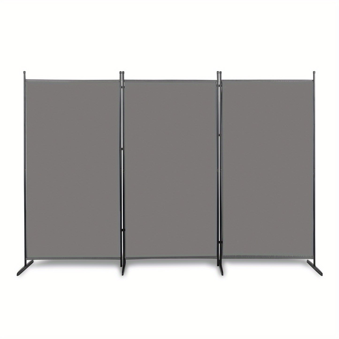 6 Ft Trifold Room Divider Privacy Screen Foldable Partition Panel 160G Polyester Fabric Steel Frame for Office Bedroom Living Room 2 Colors