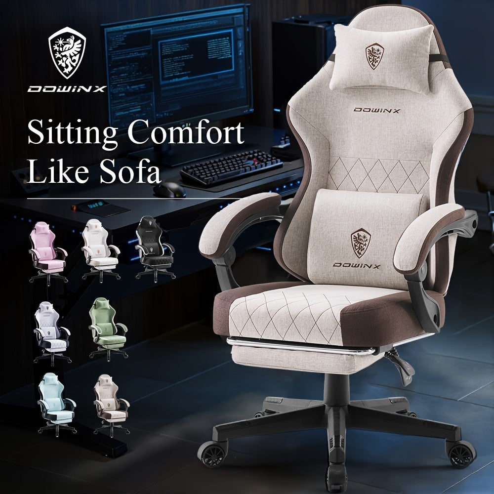 New Big & Tall Breathable Fabric Adult Gaming Chair With Pocketed Spring Cushion & Massage Lumbar Support - Ergonomic High Back Office Chair With Adjustable Headrest/Footrest, 300LBS Weight Capacity, Black, Gray, White, Green And 7 Other Colors