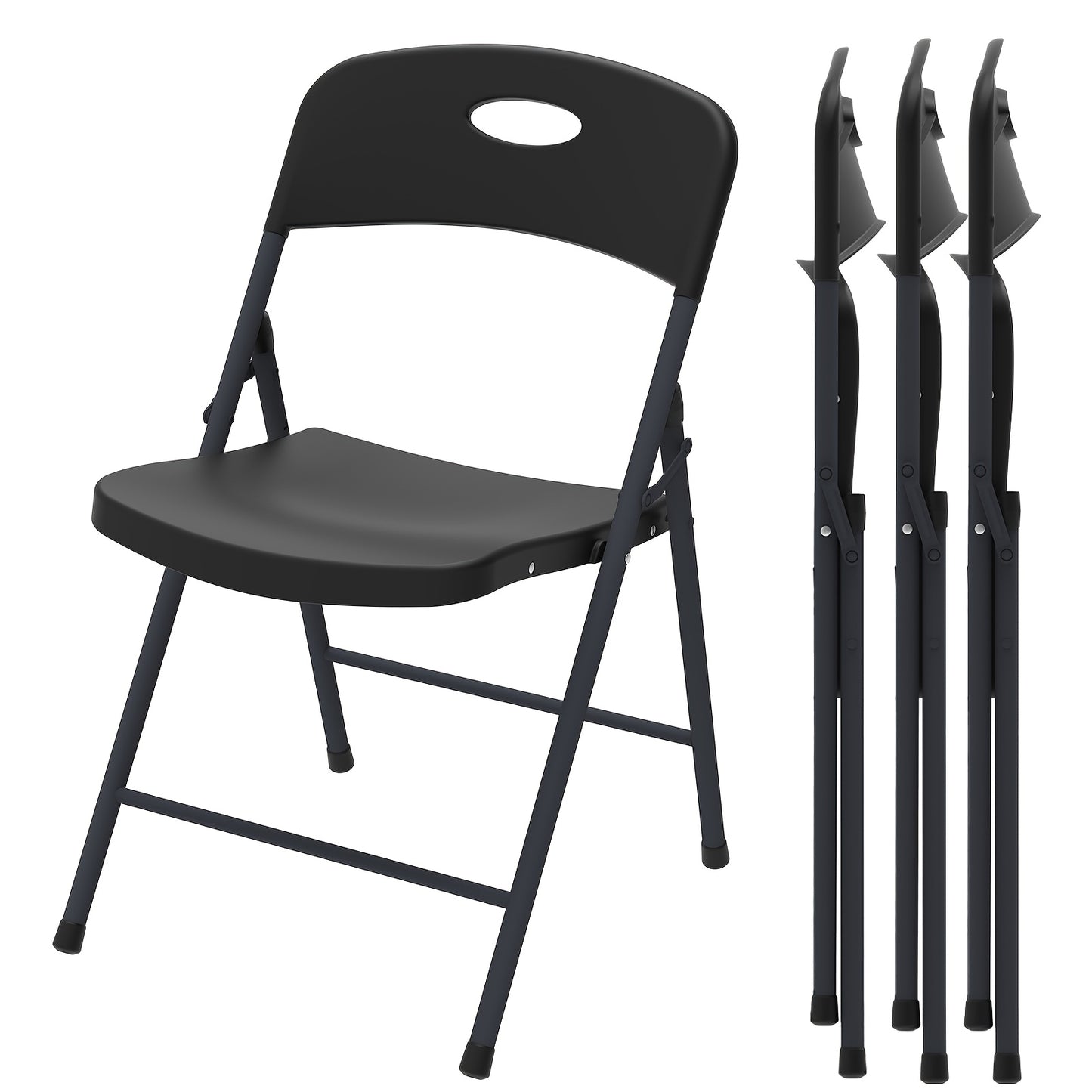 Folding Chairs shown in the Black option