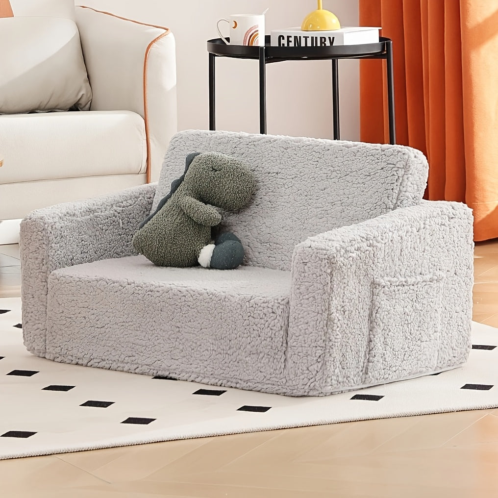 Tiita Kids Sofa Chair, 2 In 1 Fold Out Couch, Comfy Kids Sofa For Playroom-Extra Soft 2 Seats, Glow In The Dark Children Couch To Lounger For Girls Boys