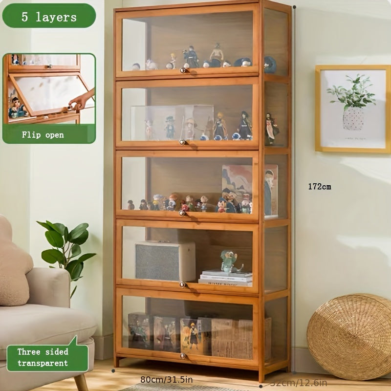 1pc Handmade Display Cabinet, Acrylic, Display Stand, Non-Glass, Cosmetics Shelf, Home Use