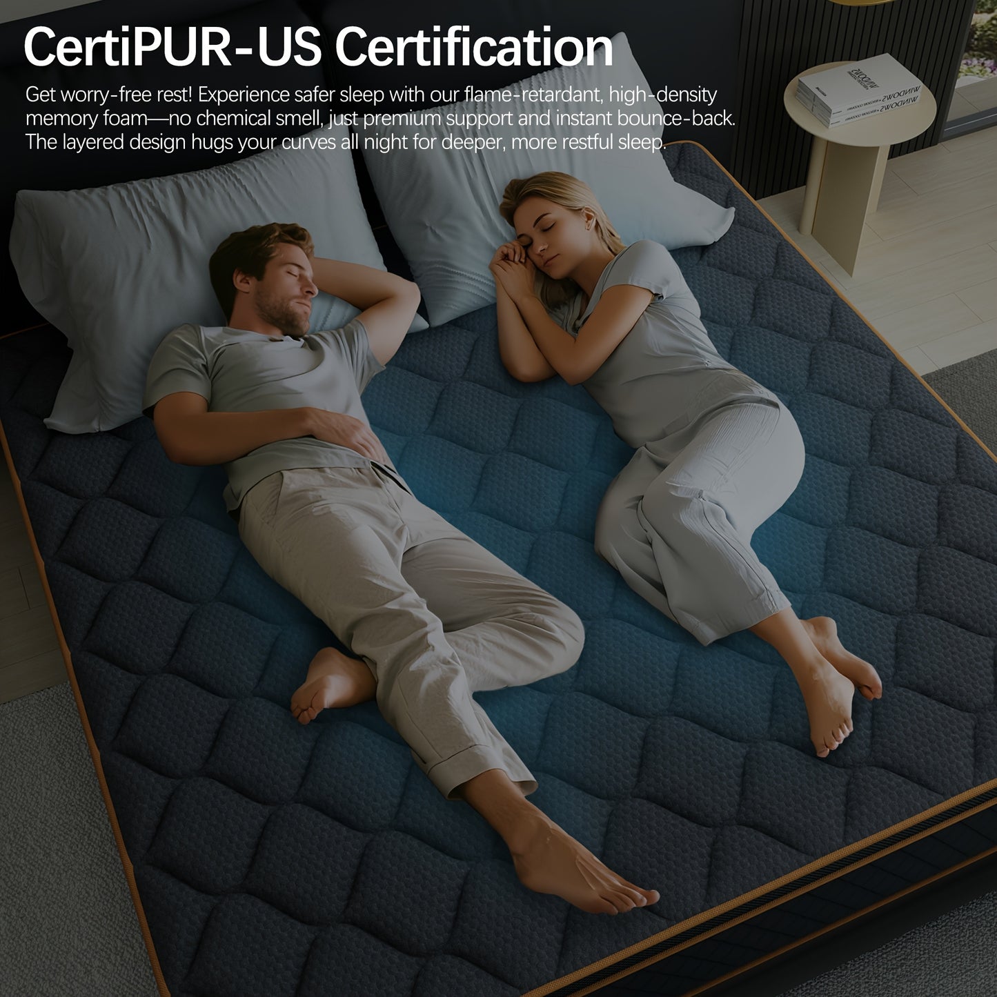 Hybrid Pocket Coil Memory Foam Mattress, 4/10/12/14 Inch Cooling Gel Layer, Twin Full Queen King Sizes, Medium Firm Pressure Relief, Motion Isolation Roll Compressed Box Mattress