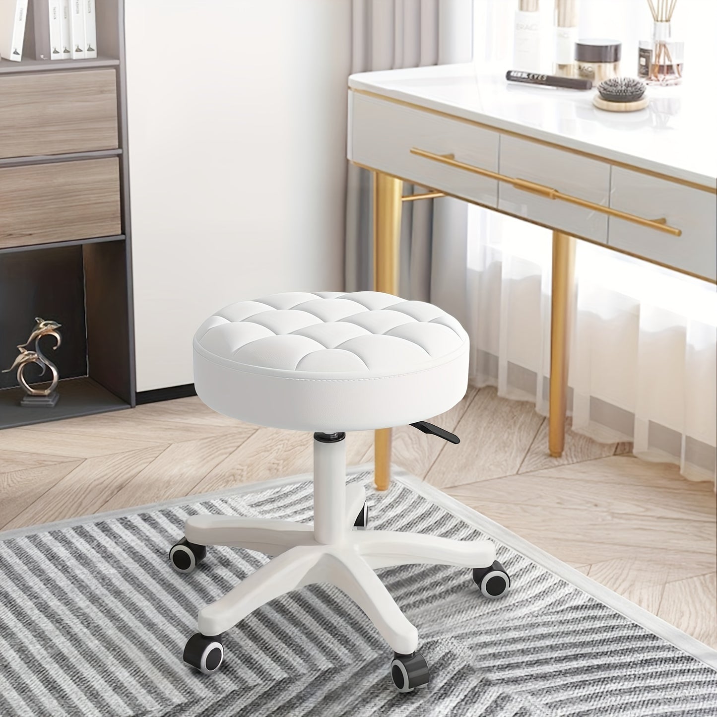 Salon Chair Rotating Stool for Barber Nail Makeup Artist Adjustable Swivel Stool with Backrest 5 Colors Home & Professional Use
