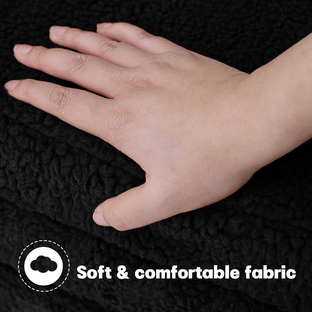 Kids Sofa Chair - Ultra Soft Sherpa Foldable Couch 44.5x20.8x15.7 Inches, Space Saving Play Furniture for Boys & Girls (Machine Washable Cover)