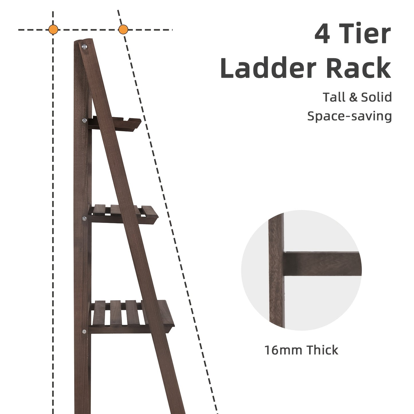 A Sturdy Wooden Plant Display Stand with Four Levels, Perfect for Organizing Your Garden, Patio, Balcony, Or Living Room Corner