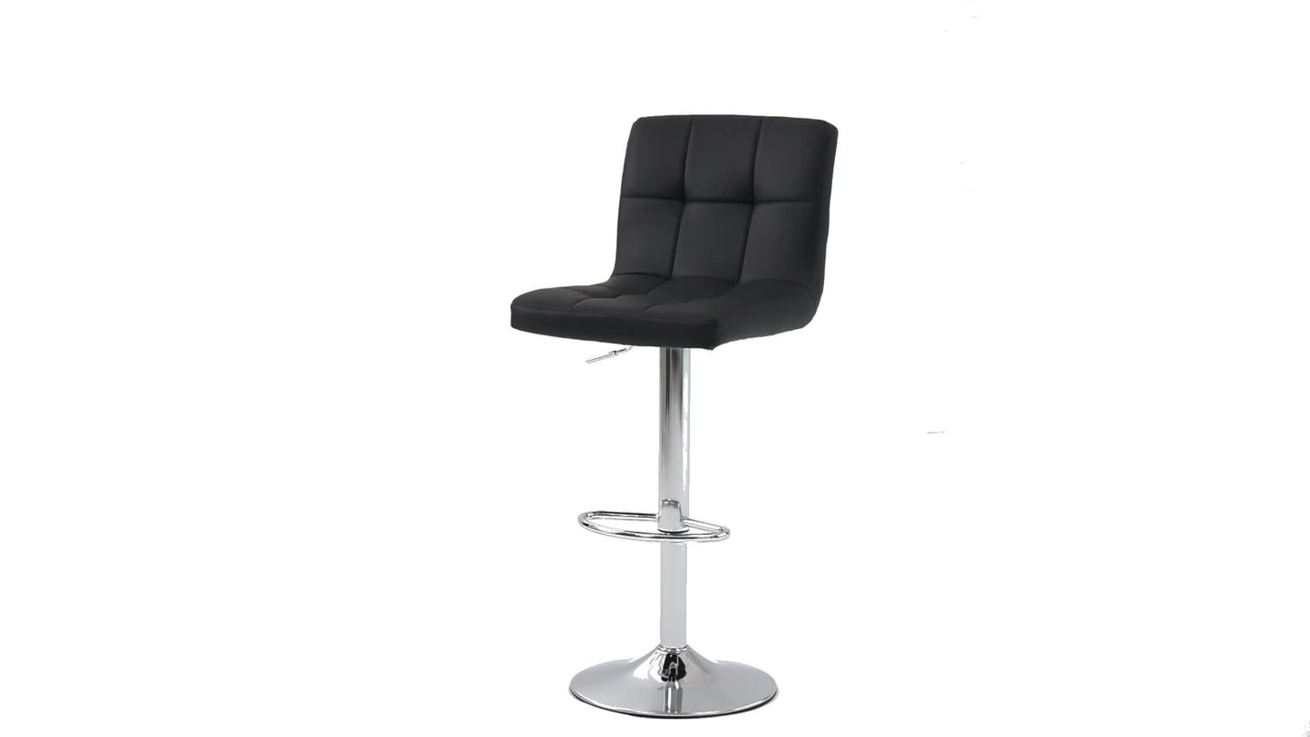MCQ Bar Stools Set, Armless Adjustable Swivel Barstools, PU Leather Hydraulic Kitchen Counter Height Bar Stools, Thickened Seat Cushion with Back