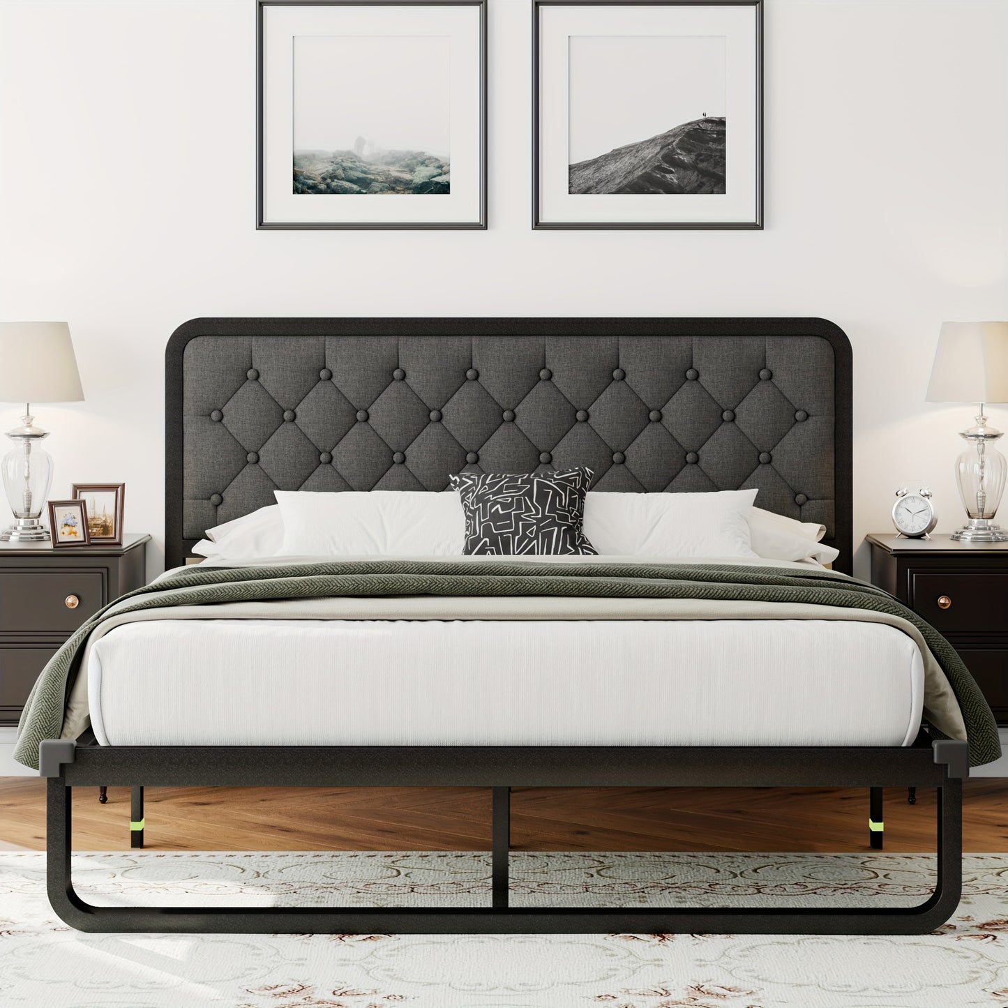Bed Frame shown in the Grey, Full option