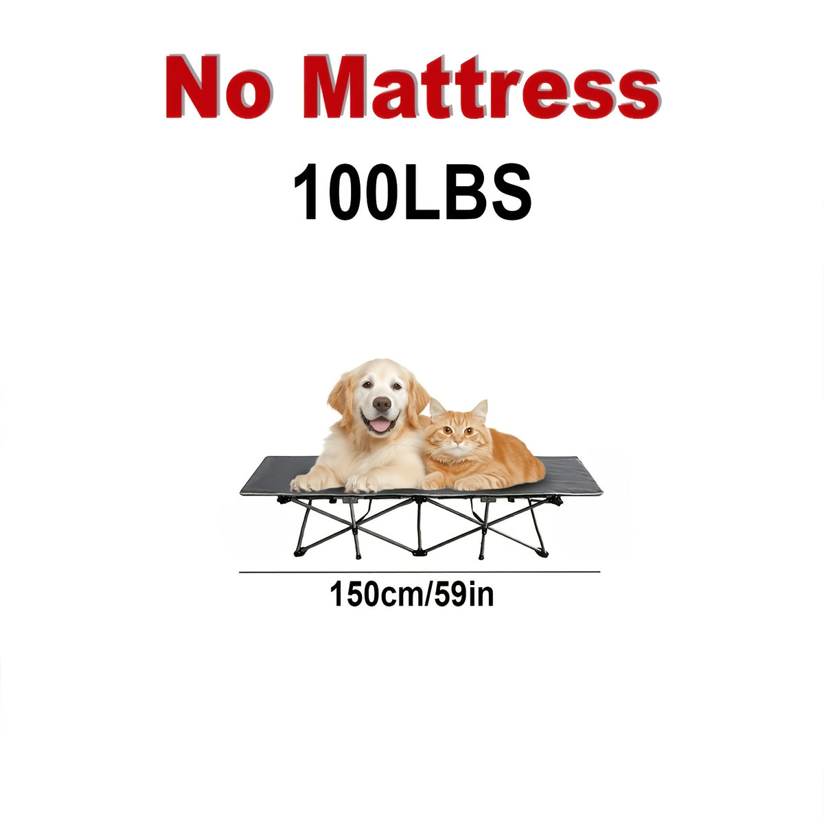 Camping Bed shown in the Single bed frame (59.06inch length) option