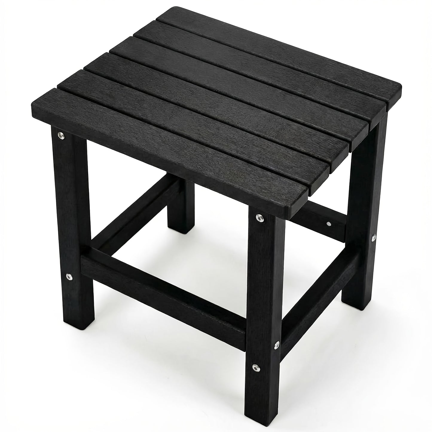 Outdoor Side Table shown in the Black, HDPE Single-Tier Side Table 07 option