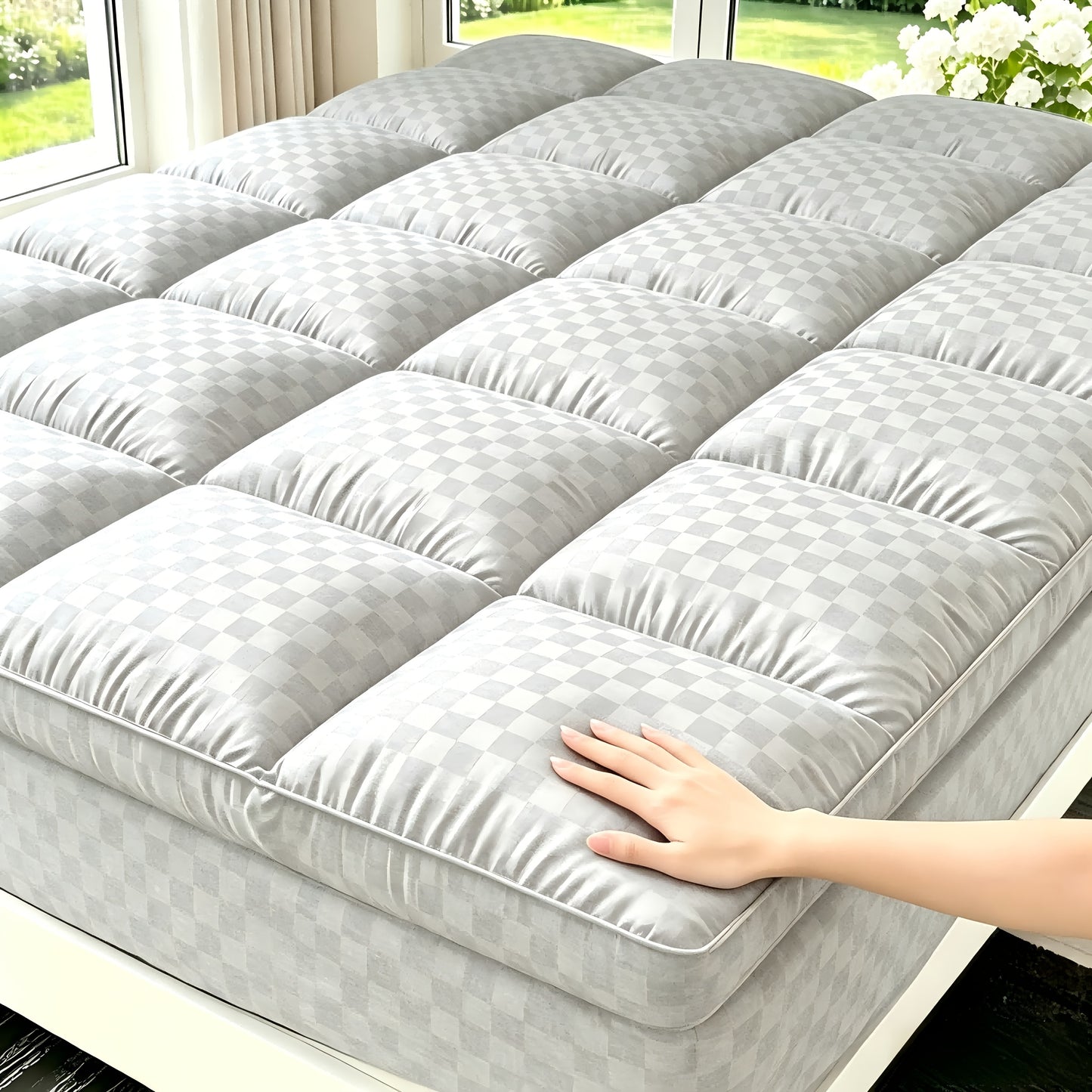 Mattress Topper shown in the Light Grey, Queen(60"x 80") option