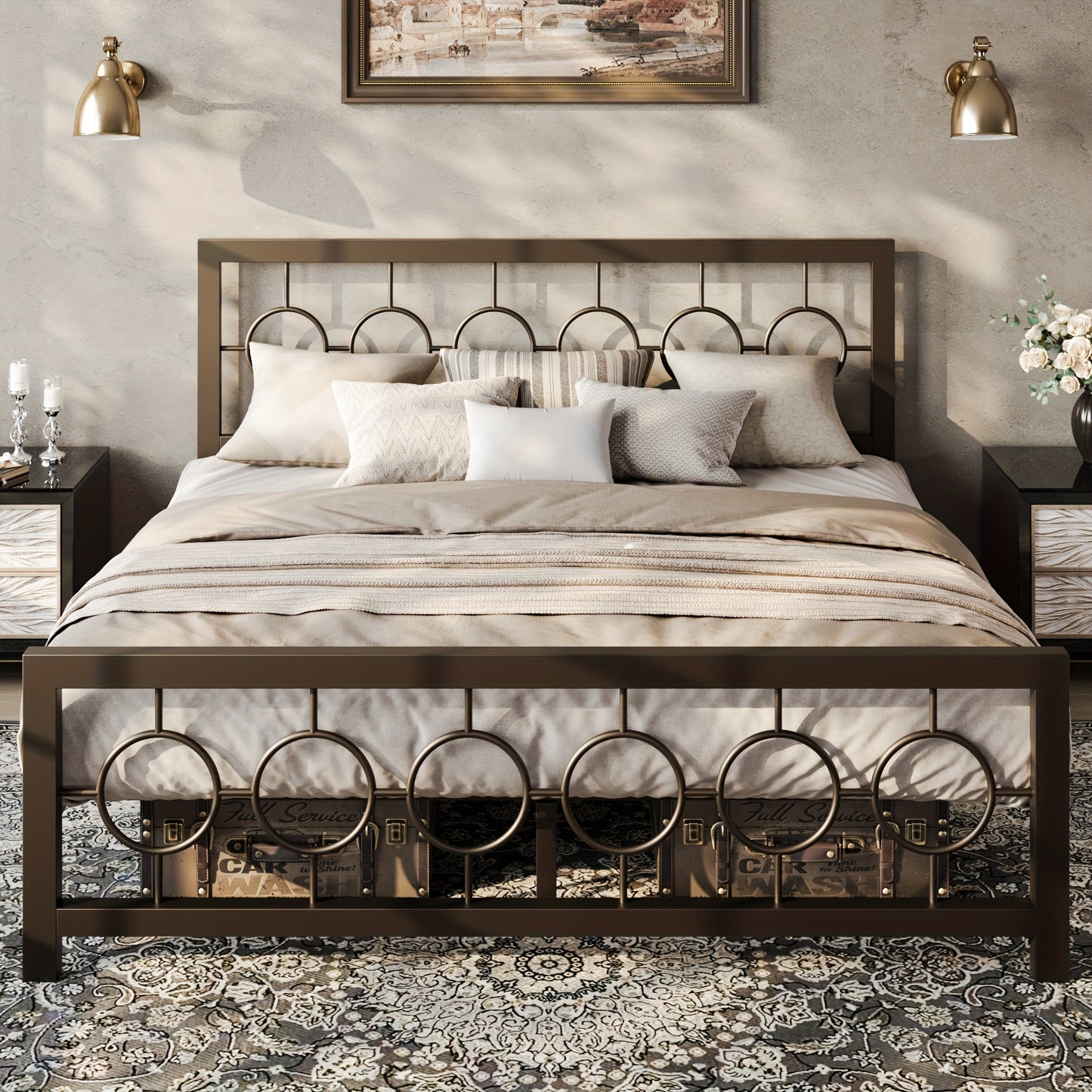 Bed Frame shown in the Brown, King option