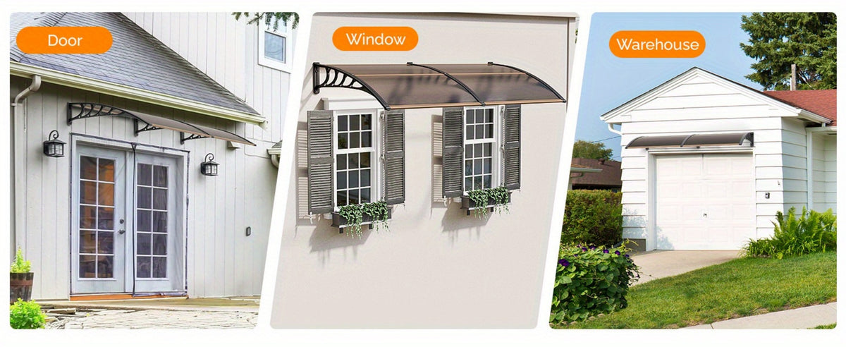 Polycarbonate Door Canopy Awning for Outdoor Shade and Protection in Patio detail image - detail view 14