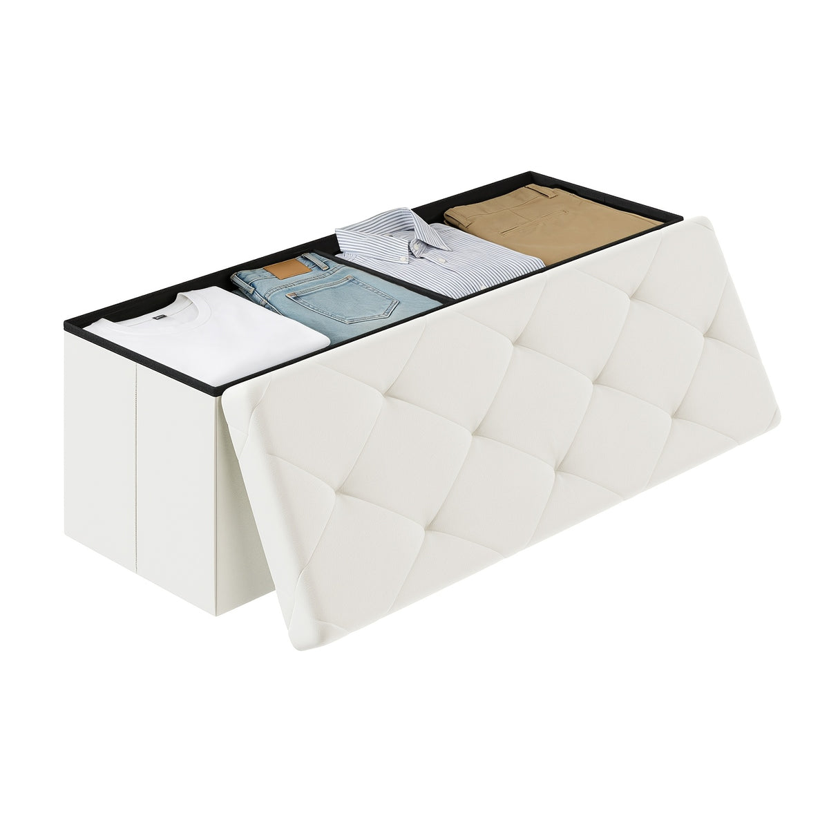 Storage Ottoman shown in the Beige, 43 inch option