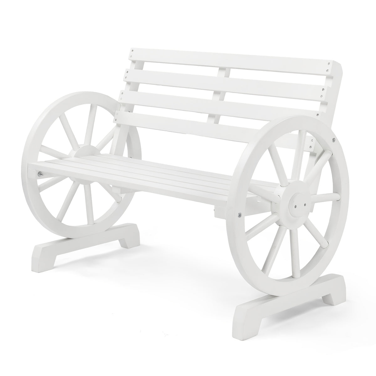 Outdoor Bench shown in the White option