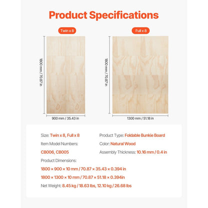 0.4-Inch Foldable Bunkie Board with Tool-Free Assembly for Bedroom detail image - detail view 15