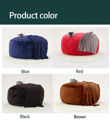Bean Bag Sofa Chair Set – Includes Bean Bag Chair, U-Shape Pillow, Blanket & 6FT Round Carpet | Large Soft Machine-Washable Beanbag with 50 lb Memory Sponge Fill | Living Room, Bedroom & Gaming Room Relaxation Set