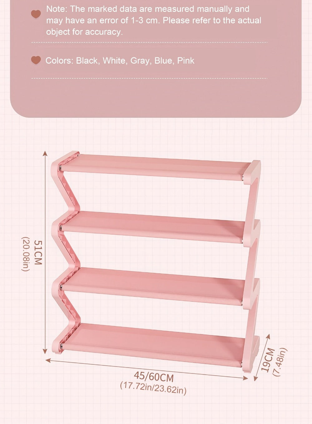 Multi-Layer Shoe Rack Freestanding Stackable Z-Shaped Plastic Shoe Organizer with Independent Storage Boxes Easy Assembly No Tools Required Space Saving