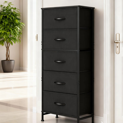 5-Drawer Heavy-Duty Storage Cabinet with Sturdy Steel Frame & Wood Top Rack - Freestanding Unit, 27"+ Height, 3.2+ Cu Ft Capacity, Multi-Drawer Organizer for Home, Office, Bedroom, Basement - Easy Assembly (Available in 4 Colors)