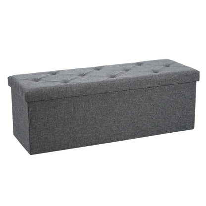 Storage Ottoman Bench, FoldingOttoman Stool, Ottoman with Storage, StorageChest, End Of Bed Bench, Padded Seat, StorageBench with Seating for Bedroom, Living Room, Mother's Day Thoughtful Gift
