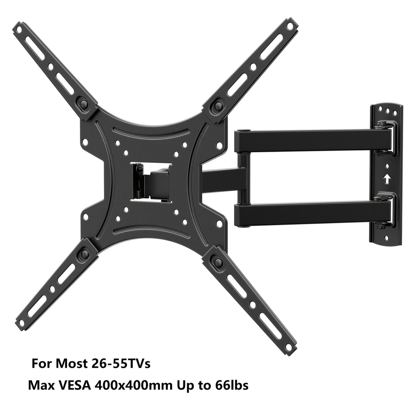 Dreamsmith 40-86 Inch Full Motion TV Wall Mount Bracket with Dual Articulating Arms, Swivel & Tilt, 132 lbs Capacity, Max VESA 600x400mm, Fits 12" & 16" Wood Studs for Home Theater & Media Room, Tv Wall Mount, Versatile Furniture Bracket, Modern Home Deco