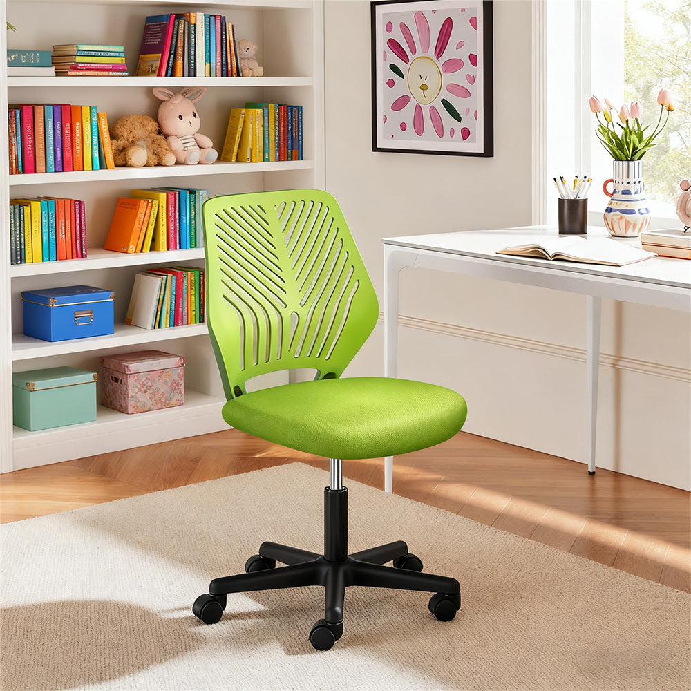 Costoffs Ergonomic Office Chair Armless Height Adjustable Swivel Task Chair with Lumbar Support for Home and Study, 300lb Weight Capacity, Black/Turquoise/Dark Gray/Rose red/Purple/Green/Blue, Christmas Gift