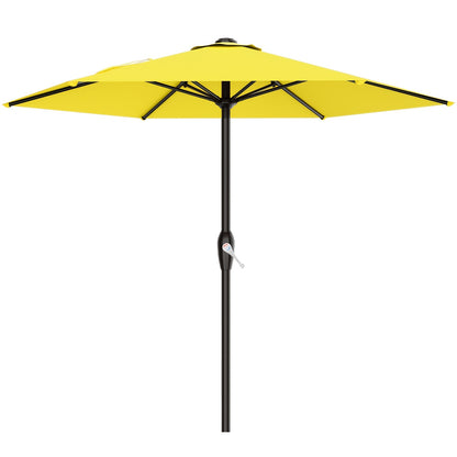 [UV Protection] 7.5' Umbrella Outdoor Patio, Pool Market Umbrella W/ 6 Fiberglass Ribs, Table Umbrella With Crank UV Protection For Porch, Deck, Yard, Garden
