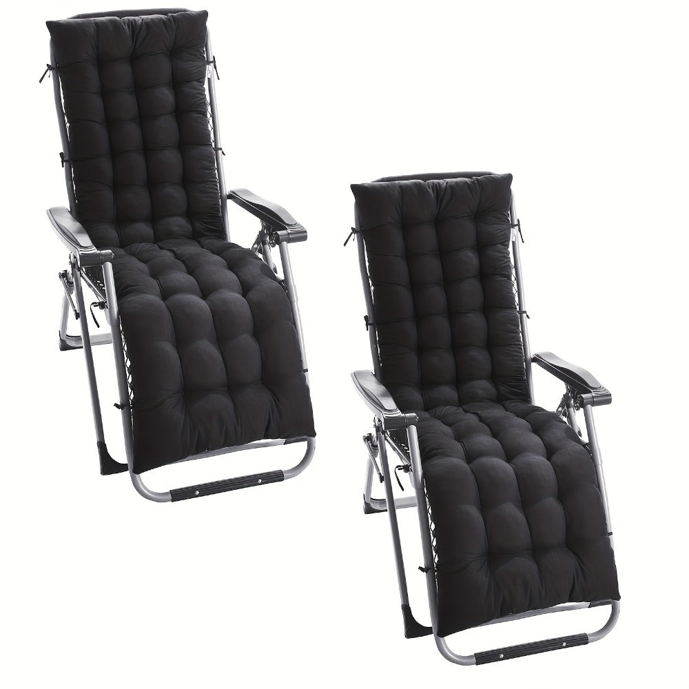 2-Pack Memory Foam Chaise Lounge Cushion Replacement Thickened Padded Recliner Chair Sofa Pad with Ties 49 or 61 Inch 6 Colors