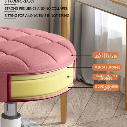 Salon Chair Rotating Stool for Barber Nail Makeup Artist Adjustable Swivel Stool with Backrest 5 Colors Home & Professional Use