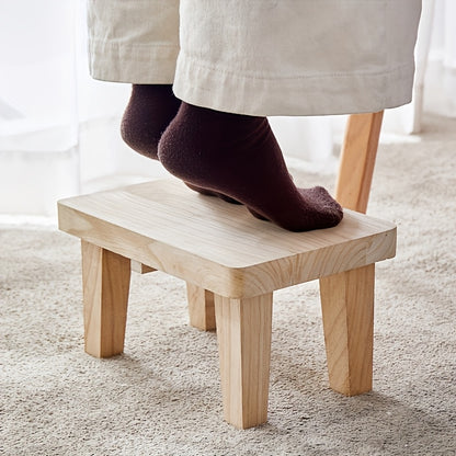 1pc Solid Wood Japanese-Style Square Stool - Wood Low Seat Chair, No Cushion, Square Base Footrest for /Outdoor Use, Living Room, Bedroom,, Entryway, Japanese Tatami Stool, Easy-Clean Furniture