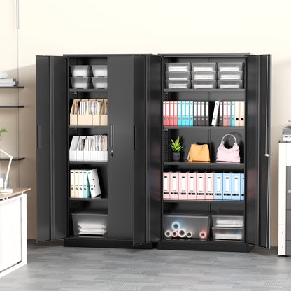 Metal Storage Cabinet, 71''/ 36''H for garage Storage Cabinet With Adjustable Shelves And Lockable Doors, Closet Storage And Organization For Garage, Gym, Home Office, School, Easy To Assemble