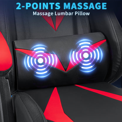 HOFFREE 2 Point Massage Lumbar Support Bar - Ergonomic Gaming Chair, Sponge-Filling, Rotating Back And Cushioned Seat For PC, Laptop, Gaming Setup, Wireless Gaming Chair, Comfortable Recliner