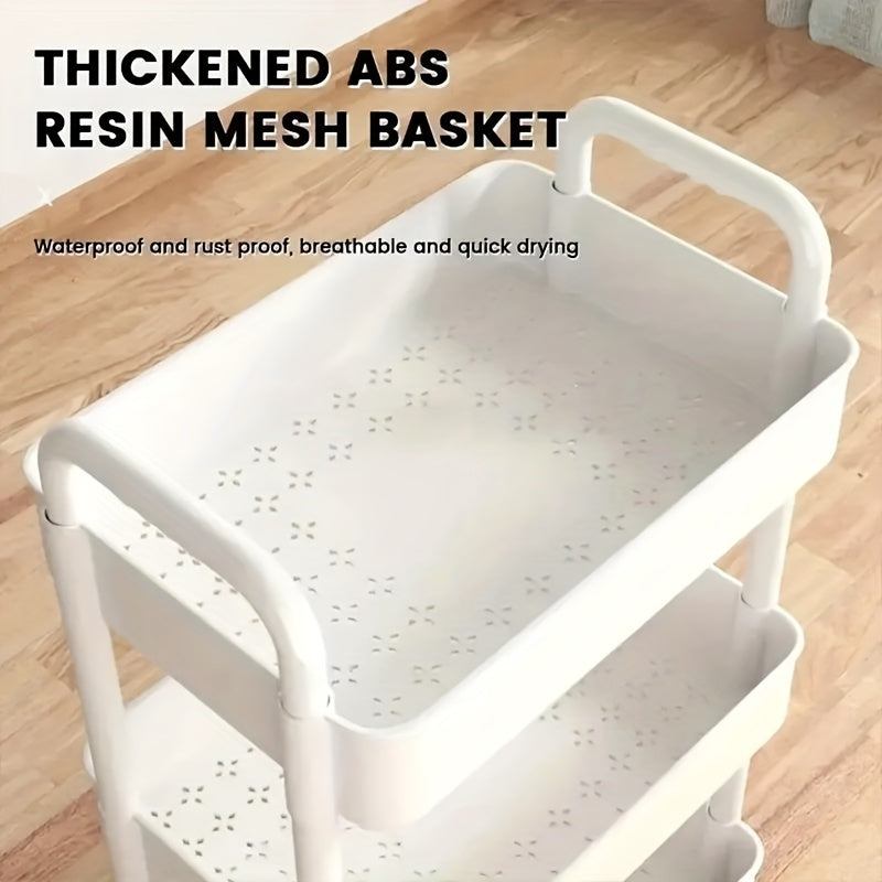 5-tier Rolling Storage Cart with Simple Wheels, Suitable for Multifunctional Plastic Classification In Kitchens, Bathrooms, And Bedrooms - Ultra-thin Design with Adjustable Shelves, Space-saving.
