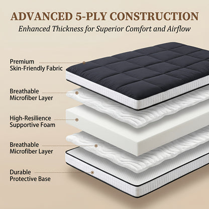 [Foldable & Portable] LILYPELLE Memory Foam Twin Mattress, Foldable & Portable Floor Mattress, Washable Sleeping Mat for Home, Camping, Travel & Guest Bed