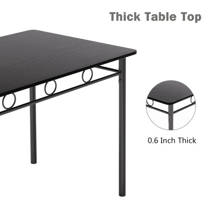 Dining Table Set for Small Spaces, Kitchen Table And Chairs Set Of 4, 5pcs Modern Dinette Furniture with Wood And Metal Frames, Brown/Black/Gray
