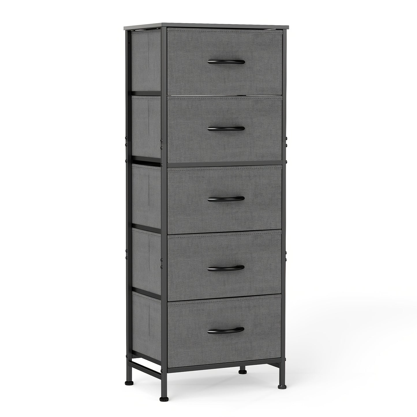 5-Drawer Heavy-Duty Storage Cabinet with Sturdy Steel Frame & Wood Top Rack - Freestanding Unit, 27"+ Height, 3.2+ Cu Ft Capacity, Multi-Drawer Organizer for Home, Office, Bedroom, Basement - Easy Assembly (Available in 4 Colors)