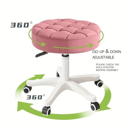 Salon Chair Rotating Stool for Barber Nail Makeup Artist Adjustable Swivel Stool with Backrest 5 Colors Home & Professional Use