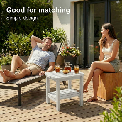 Adirondack Oval Side Table HDPE Weather Resistant Portable Detachable Base Outdoor End Table for Patio Backyard Pool Beach 5 Colors
