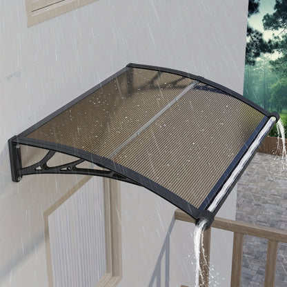 [UV Rain Snow Sunlight] Polycarbonate Window Door Awning Canopy with Large Sink Patio Awnings for Doorways Outdoor Sun Shade Cover Balcony Yard Roof UV Rain Snow Sunlight Protection Hollow Sheet, 24/32/40/48/60/80/120 Inches