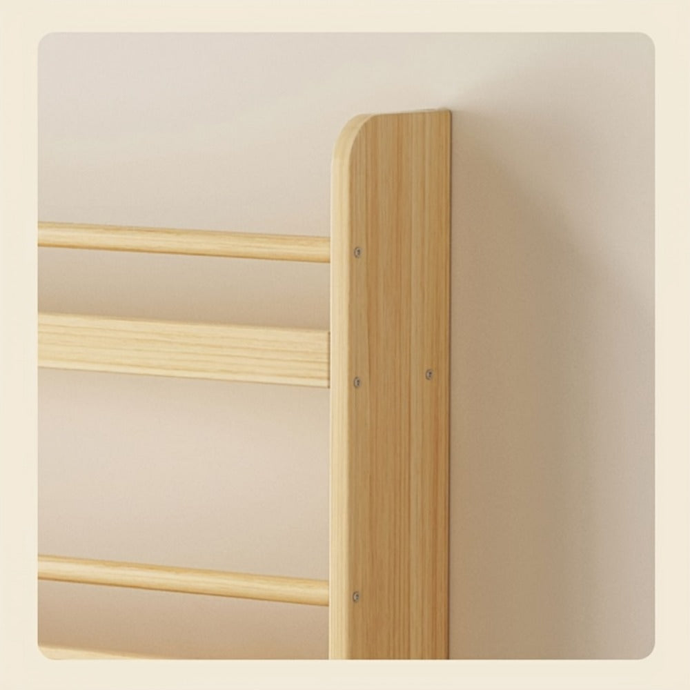 Solid Wood Over-the-Door Bookshelf – Ultra-Thin Narrow Wall-Mounted Storage Shelf, 2-6 Tiers, 0 Formaldehyde, Space-Saving for Living Room, Bedroom & Study