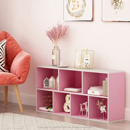 7-Cube Bookcase, Bookshelf, Storage Organizer, Multi-Purpose Shelving Unit for Books, Clothes,, Home Office, Living Room, Bedroom, Modern Design, Easy Assembly