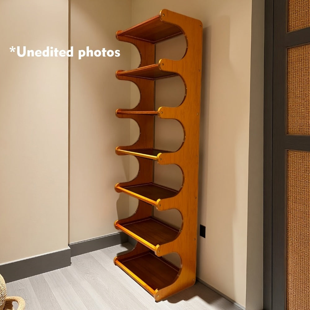 Bamboo Shoe Rack 4-8 Tier Freestanding Shoe Organizer for Entryway Hallway Bedroom Closet – Space-Saving Multi-Layer Shoe Storage Shelf for Home & Dorm