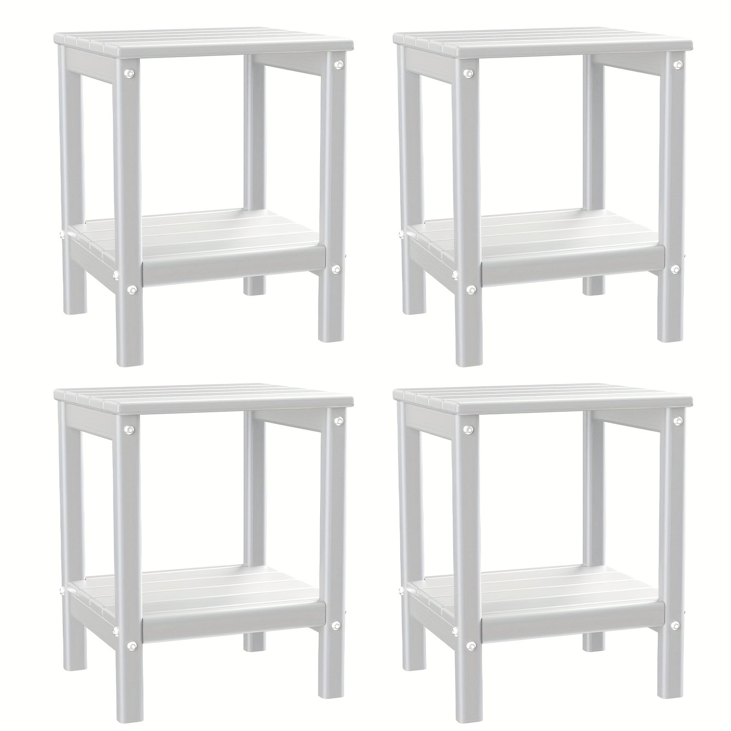 HDPE Adirondack Side Table Outdoor – Weather Resistant Rectangular End Table 15"x14"x18" for Adirondack Chair, Patio, Pool, Garden & Camping – 9 Colors, 1/2/4 Pack