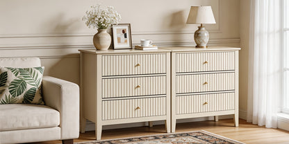 Nightstands 2pcs/1pc, Fluted Design Wooden Dressers with Ample Storage, 30-Inch Modern Painted Chest for Bedroom, Living Room, And Entryway