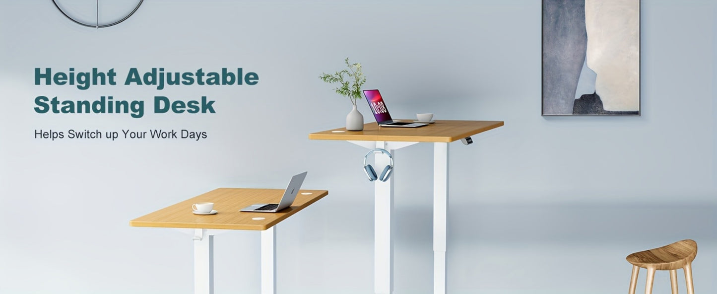 Electric Standing Desk Adjustable Height – Motorized Sit Stand Desk with Memory Presets, Home Office Ergonomic Workstation, 40/48/55 Inch, Black, Oak, Brown, White