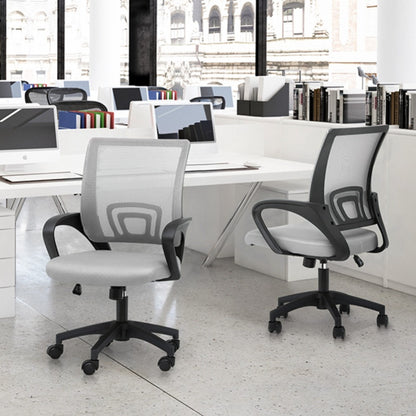 Ergonomic Office Chair Mid-Back Mesh Swivel Desk Chair with Lumbar Support Adjustable Height Sponge Seat Rolling Wheels, 300 lbs Capacity, 6 Colors, 1 or 2 Pack