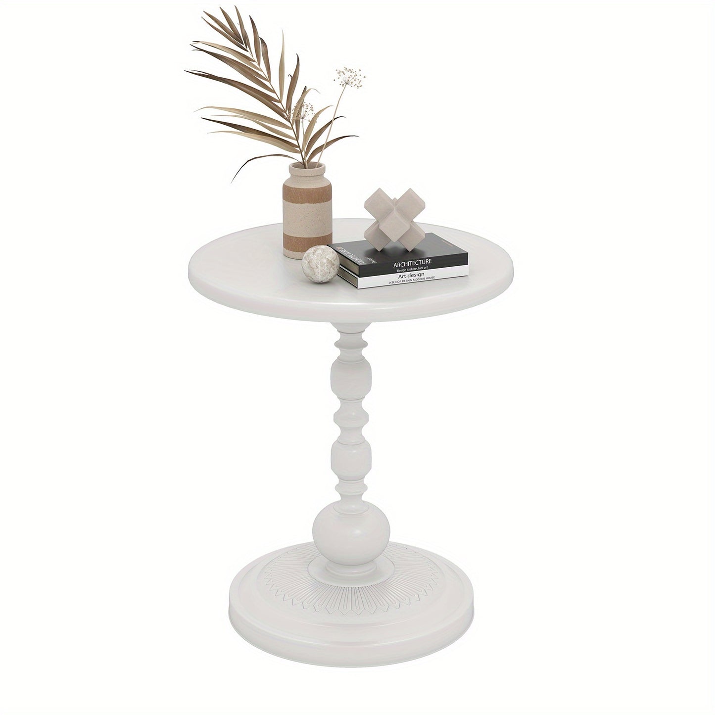 Round Side Table, Metal End Table, Anti-Rust And Waterproof Small Coffee Table For Living Room Bedroom Balcony, Black, White, Pink